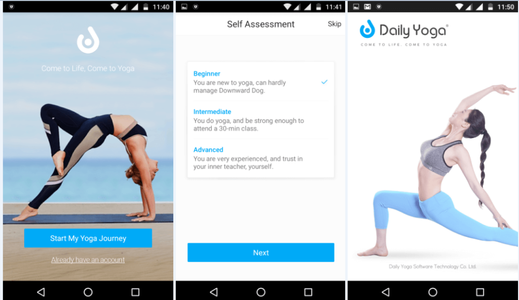 yoga con una app