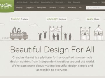Su Creative Market trovi immagini, font e temi per il tuo sito o per i tuoi canali social
